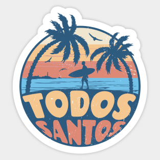 Vintage Surfing Todos Santos, Mexico // Retro Summer Vibes // Grunge Surfer Sunset Sticker